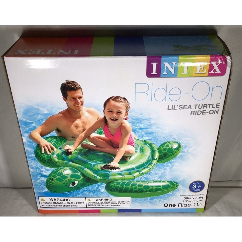 Intex Lil' Sea Turtle Ride-On, 59" X 50", for Ages 3+